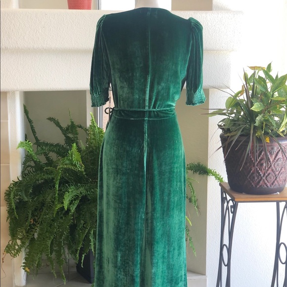 Reformation Peonie Dress Emerald - Picture 6 of 12
